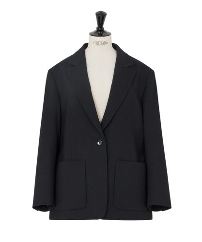 ANAYI ウールジョーゼットステンカラージャケット セットアップ対応商品】ウールジョーゼットステンカラージャケット