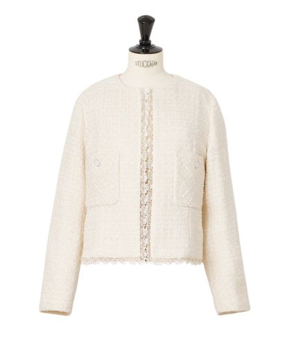 モノトーンチェックツイードロング ジャケット|ANAYI OFFICIAL ONLINE