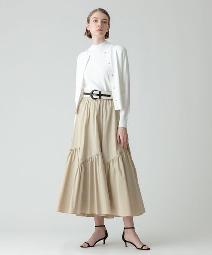 【allureville】アルアバイル 配色ポケットクルーカーディガン ベージュ ポケットクルーカーディガン|allureville OFFICIAL SITE