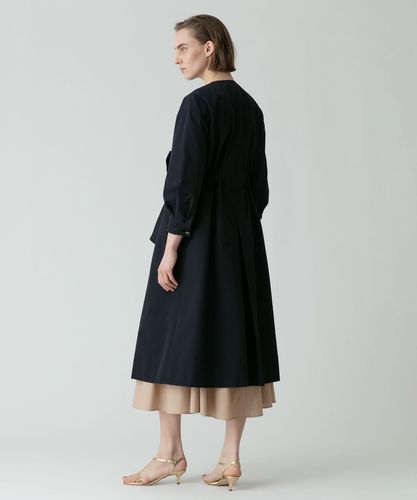 アルアバイル allureville ノーカラーもこもこエコファーロングコート茶 片畦ニットコート|allureville OFFICIAL SITE / ONLINE SHOP