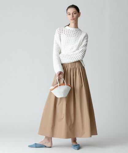美品　ワンダフルワールド　立ちクマロングスカート　アイボリー タフタピンタックギャザースカート|allureville OFFICIAL SITE
