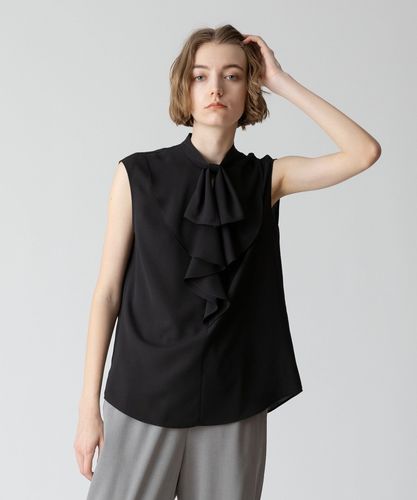 22SS ルルウィルビー ラッフルノースリーブシャツ 黒 SOMELOSアシメ