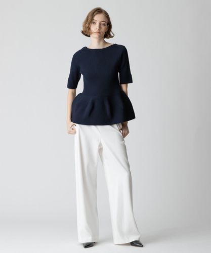 ホールガーメント5分袖ペプラムプルオーバー|allureville