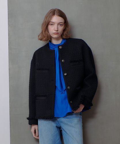 【今期】ツイードノーカラージャケット　アパートバイローリーズ 楽天市場】ツイードノーカラージャケット A part by アパートバイ