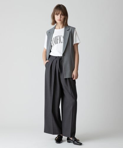 【未使用】allureville ベルト付きジレ allureville ベスト ジレ 「セットアップ対応可能」麻調カルゼ