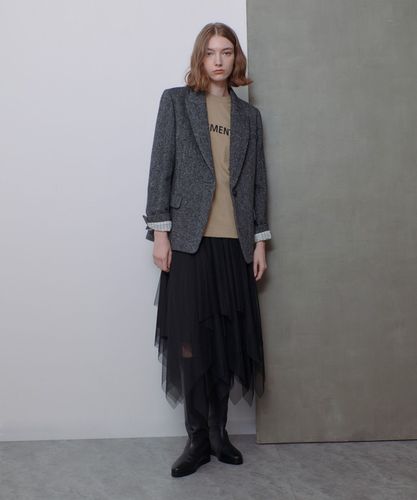 アルアバイル ジャケット ツイード ブラック ホワイト ツイードノー