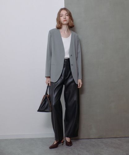 パンツ Qaz フェイクレザーフロントシームパンツ|allureville OFFICIAL SITE