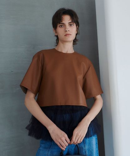 ブラウス シャツ フェイクレザースタイリングシャツ レディース 楽天市場】フェイクレザー（シャツ・ブラウス｜トップス