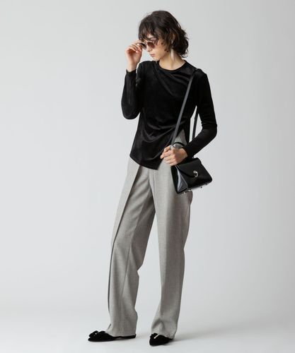 allureville - 良好 allureville アルアバイル 24AW ベロアアシメスリットプルオーバー カットソー サイズ:2  グレー  レディース 　240001151598 ベロアアシメスリットプルオーバー|allureville OFFICIAL SITE