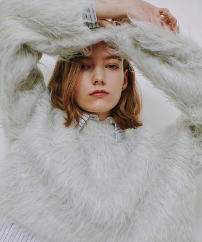 アルアバイル シャギーラメミディカーディガン M ホワイト 金釦 ショートシャギーラメカーディガン|allureville OFFICIAL SITE