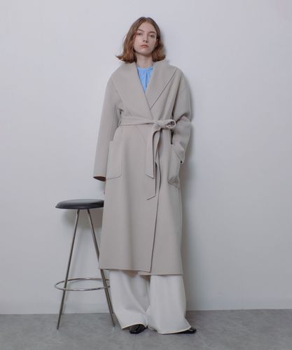 最安値　定価13万　blurhms ウールカシミア　ショールカラー　コート 定価13万 blurhms ウールカシミア ショールカラー コート ダーク