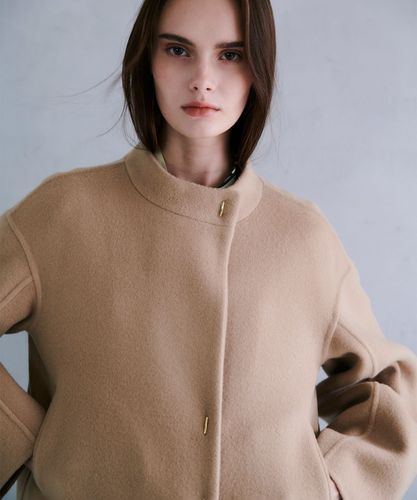 試着のみ　今期　アルアバイル　Wリバースタンドカラーショートコート　サイズ1 Wリバースタンドカラーショートコート|allureville OFFICIAL