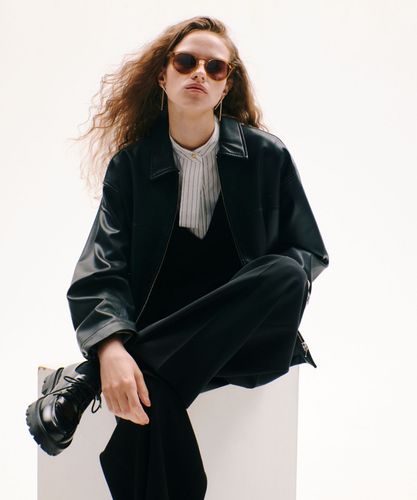 Mal. シアーブルゾン ブラック　新品未使用 AZUL BY MOUSSY シアーダンボールブルゾン BLK -ファッション