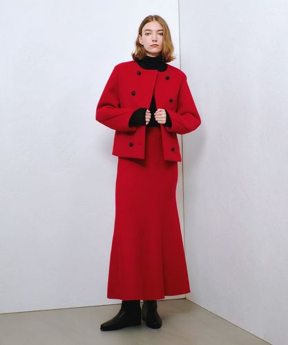 ショートビーバーノーカラージャケット|allureville OFFICIAL