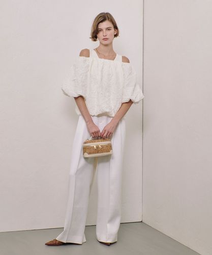 新品 ルルウィルビー ポリツイルタックパンツ ワイド アルアバイル 白 LOULOU WILLOUGHBY】ポリツイルタックパンツ|allureville OFFICIAL