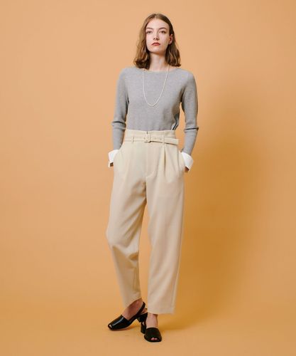 ダブルクロスベルト付タックパンツ|allureville OFFICIAL SITE