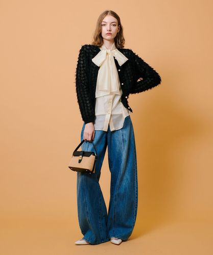 ※新品タグ付き※allureville オーガンザボウブラウス　ブラック allureville ブラウス シャツ オーガンザボウブラウス レディース