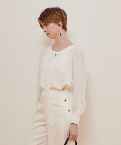 ジョーゼットホソパイピングブラウス|allureville OFFICIAL SITE