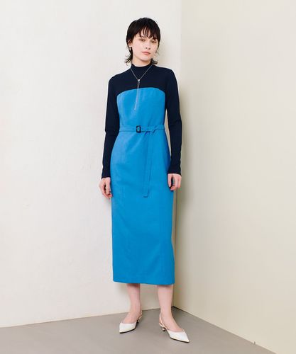 コットンサテンギャザースリーブVネックワンピース|allureville