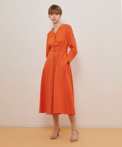 【allureville】アルアバイル 赤 長袖ワンピース Sサイズ Vネックタックワンピース|allureville OFFICIAL SITE / ONLINE