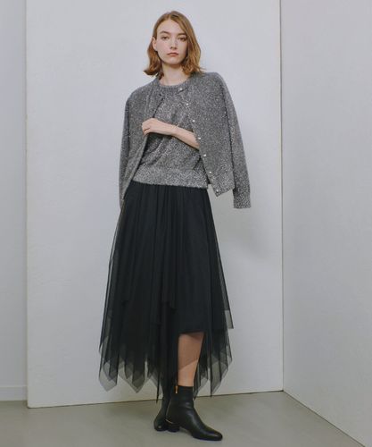 altureville グレー ニット ラメ ドライシャギープルオーバー altureville グレー ニット ラメ ドライシャギープルオーバー