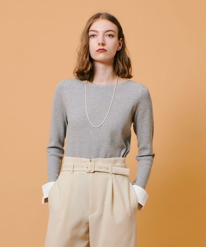 美品✨アルアバイル　シャツカフスコンビプルオーバー　2024AW 黒 シャツカフスコンビプルオーバー|allureville OFFICIAL SITE