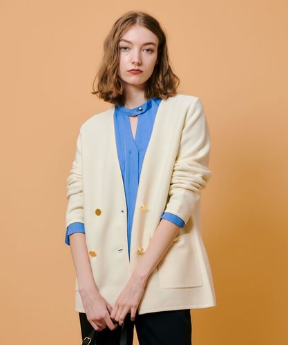 UNMINOU アンミヌ ブークレーノーカラージャケット アイボリー UNMINOU アンミヌ ブークレーノーカラージャケット アイボリー