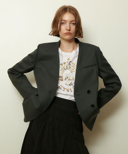 極美品 アルアバイル25AW ウールサージノーカラージャケット グレー2 20252010040_c261e9afbd0a649ed3