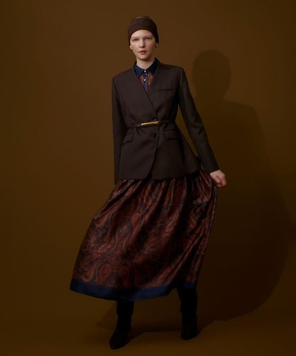 ウールサージノーカラージャケット|allureville OFFICIAL SITE