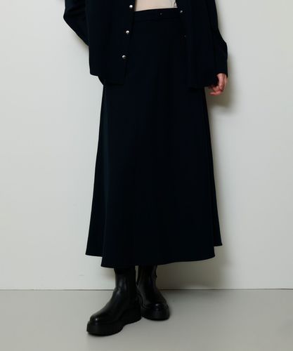 【1330】アナイ系列アルアバイル　モノフロッキータックフレアスカート　黒 モノフロッキータックフレアスカート|allureville OFFICIAL SITE