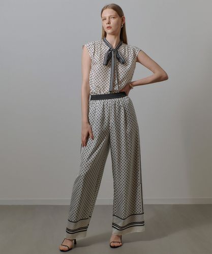 ボウズ パネルドットプリントボウタイブラウス|allureville OFFICIAL