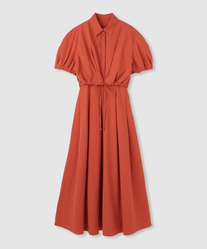 overE　ドロストシャツワンピース　ボルドー 最終値下げ】overE (オーバーイー) ドロストシャツワンピース 90