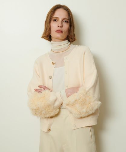 2000円お値下げしました！allureville フェイクボアコンビニットジレ allureville（アルアバイル） ベスト ジレ フェイクボアコンビ