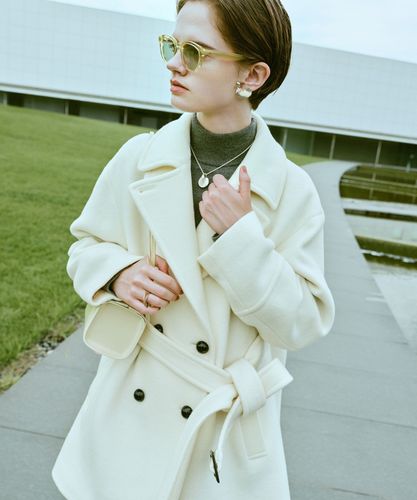 LOULOU WILLOUGHBY】ツイードダブルミドルコート|allureville OFFICIAL