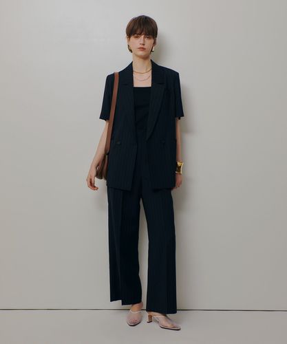 ⭐︎希少⭐︎allureville アルアバイル セットアップ ネイビー Sサイズ TWストライプハーフスリーブジャケット|allureville OFFICIAL SITE