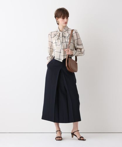 【極美品】allureville シアーチェックブラウス プルオーバー ギャザー 極美品】allureville シアーチェックブラウス プルオーバー ギャザー