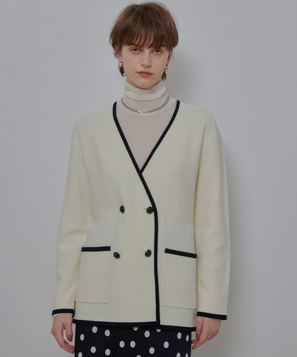 タグ付きアルアバイル配色ポケットクルーカーディガン ◇配色ポケットクルーカーディガン|allureville OFFICIAL SITE