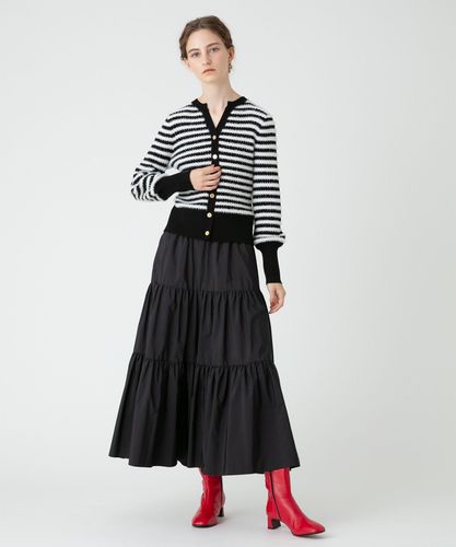 LOULOU WILLOUGHBY フェザーリブボーダーカーディガン ◇【LOULOU WILLOUGHBY】フェザーリブボーダーカーディガン