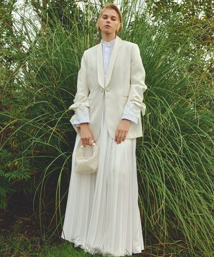 【タグ付き新品未使用】ルルウィルビー ホワイト プリーツ ロングスカート LOULOU WILLOUGHBY】ミューズプリーツスカート|allureville
