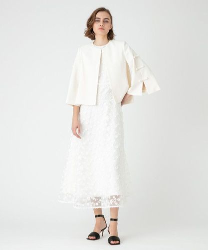 ルルウィルビー　白　レースワンピース　01番 LOULOU WILLOUGHBY】ケミカルフラワーレースワンピース