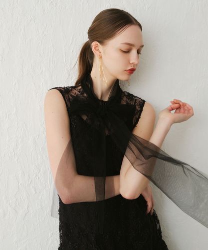 【LOULOU WILLOUGHBY】パピヨンフラワーチュールワンピース　リボン LOULOU WILLOUGHBY】パピヨンフラワーチュールワンピース リボン