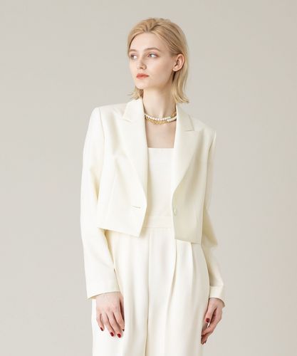 【LOULOU WILLOUGHBY】ルマーノツイルショートジャケット　グレー LOULOU WILLOUGHBY】ルマーノツイルショート