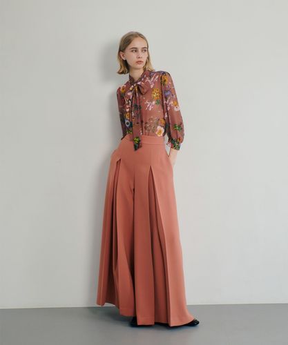 LOULOU WILLOUGHBY】ジョーゼットタックワイドパンツ|allureville