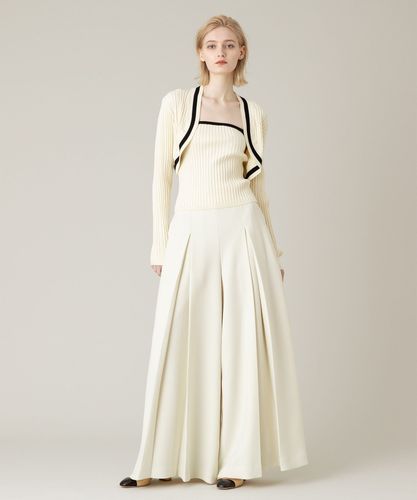 LOULOU WILLOUGHBY】ジョーゼットタックワイドパンツ|allureville