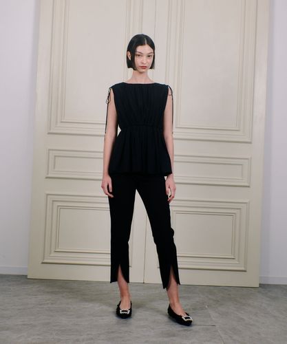 allureville ビッグカモフラージュタックネックブラウス allureville ビッグカモフラージュタックネックブラウス