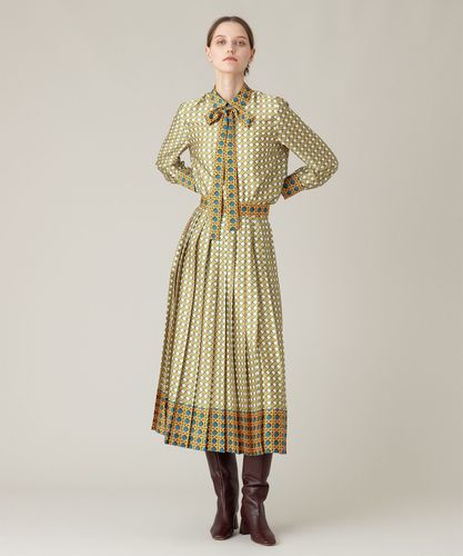 新品・未使用★ルルウィルビー　バスケットプリント ボウタイブラウス　2024AW LOULOU WILLOUGHBY】バスケットプリントボウタイブラウス