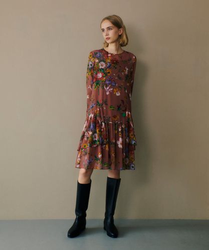 アルアバイル　シフォンワンピース　サイズM LOULOU WILLOUGHBY】ギャザーシフォンスリーブワンピース