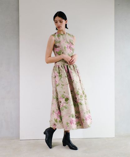 【新品】LOULOU WILLOUGHBY　フレアスリーブワンピース LOULOU WILLOUGHBY】スクエアドットプリント