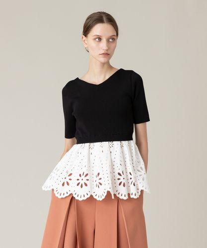 LOULOU WILLOUGHBY】アイレットレースペプラムプルオーバー