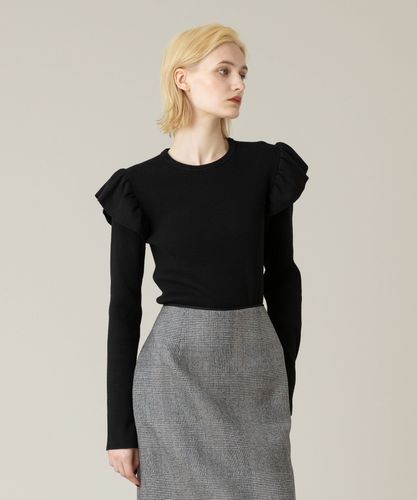 LOULOU WILLOUGHBY フリルスリットプルオーバー ニット LOULOU WILLOUGHBY】フリルスリットプルオーバー|allureville